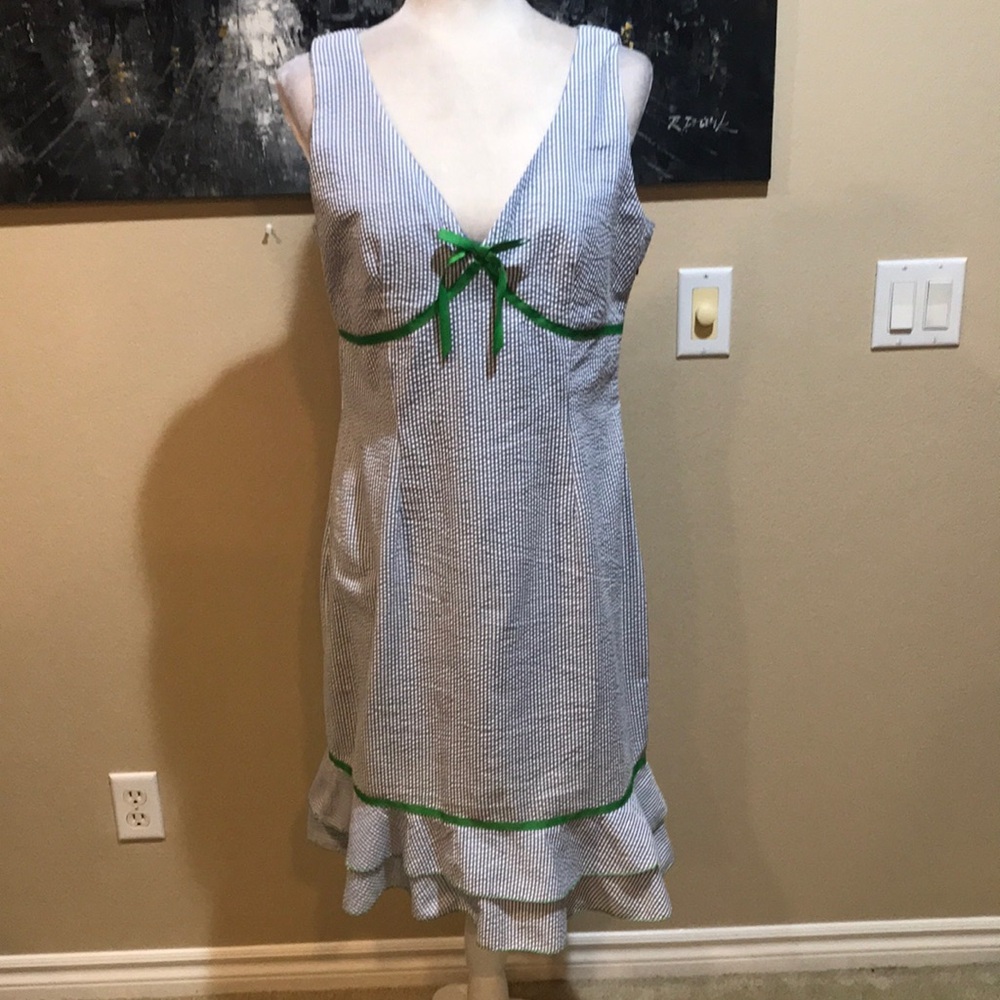 Sarah Spencer Blue and Green Midi Dress
